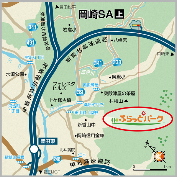 岡崎サービスエリア　地図